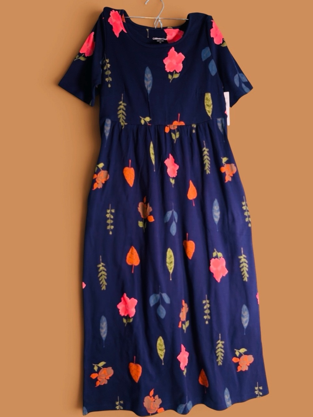 Coldwater Creek Women dress Blue Floral Long Maxi Dress Sz PS Reg $99.95